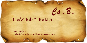 Csákó Betta névjegykártya